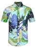 Hawaiian Floral Print Short Sleeve Button Beach Shirt