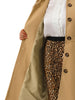 Plus Size Coats Contrast Collar Single Breasted Long Coat