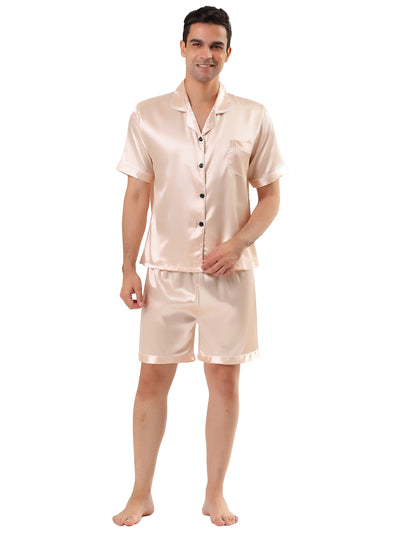 Satin Short Sleeve Summer Sleepwear Pajama Sets