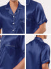 Classic Satin Short Sleeve Button Solid Pajama Sets