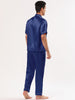 Classic Satin Short Sleeve Button Solid Pajama Sets