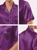 Classic Satin Short Sleeve Button Solid Pajama Sets