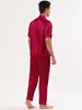 Classic Satin Short Sleeve Button Solid Pajama Sets