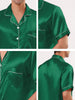 Classic Satin Short Sleeve Button Solid Pajama Sets