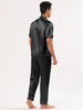 Classic Satin Short Sleeve Button Solid Pajama Sets
