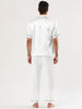 Classic Satin Short Sleeve Button Solid Pajama Sets