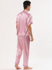 Classic Satin Short Sleeve Button Solid Pajama Sets