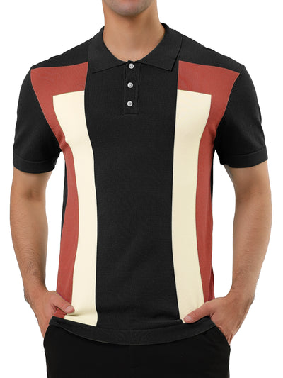 Color Block Cotton Short Sleeve Golf Polo T-shirts