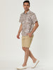 Lapel Floral Print Cotton Hawaiian Beach Botton Shirt