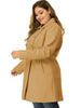 Plus Size A Line Turn Down Collar Double Breasted Coat