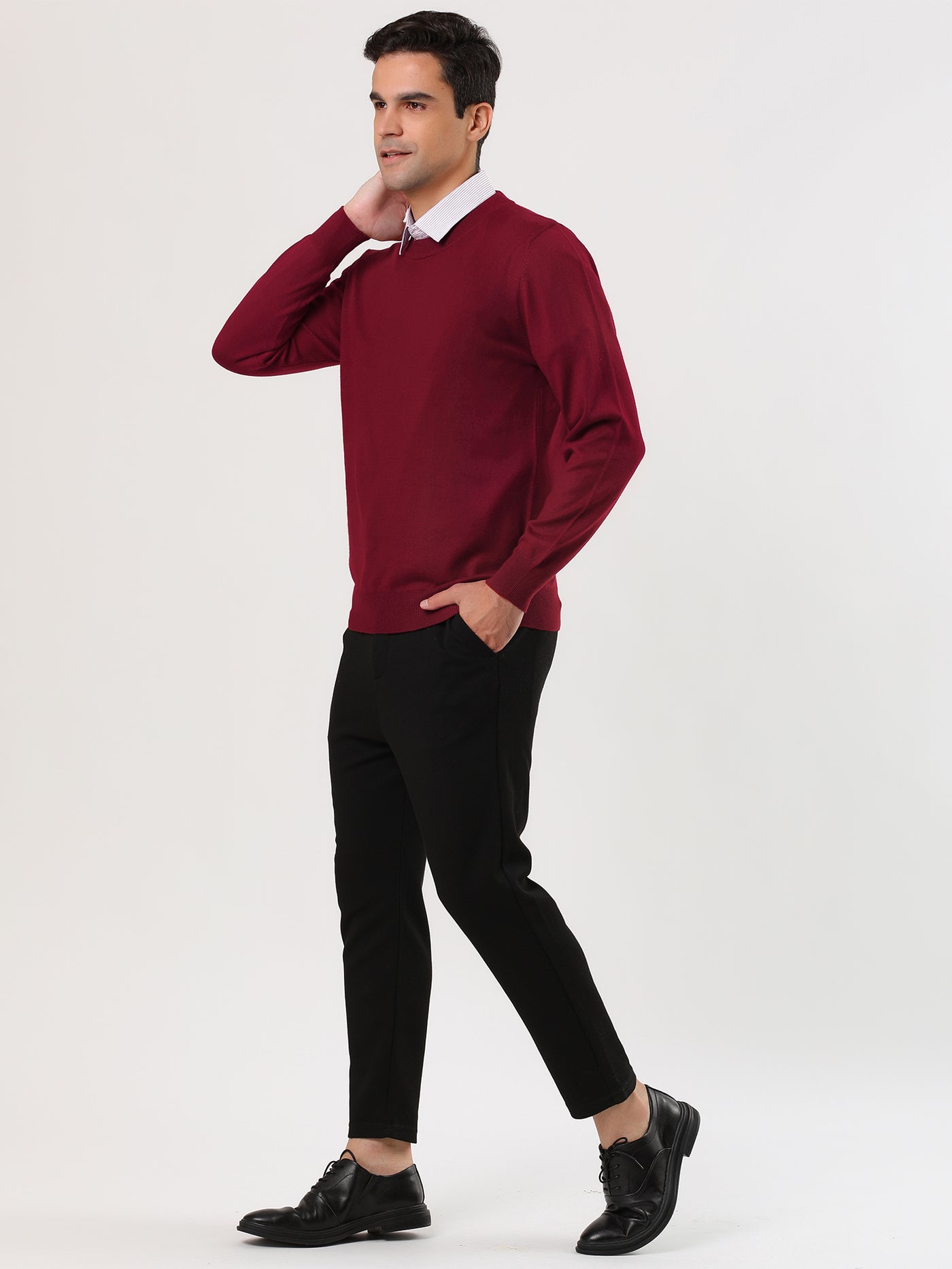 Bublédon Casual Round Neck Long Sleeve Solid Color Pullover