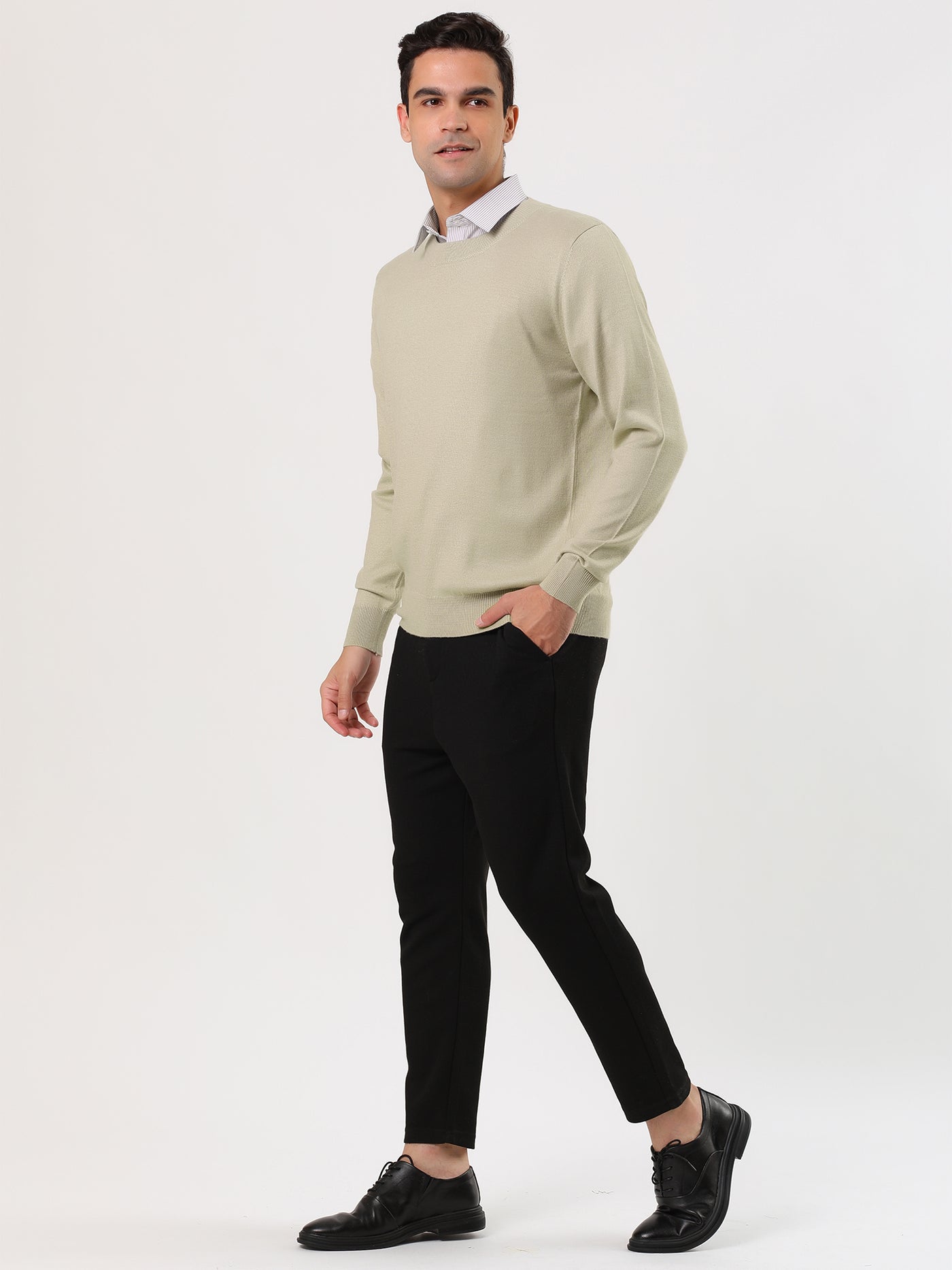 Bublédon Casual Round Neck Long Sleeve Solid Color Pullover