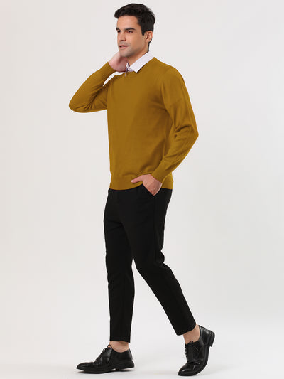 Casual Round Neck Long Sleeve Solid Color Pullover
