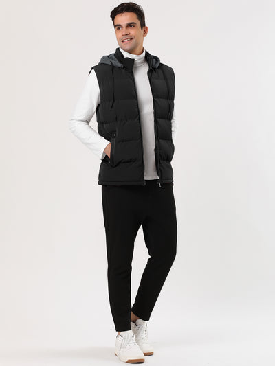 Winter Quilted Hooded Zipper Padded Down Vest