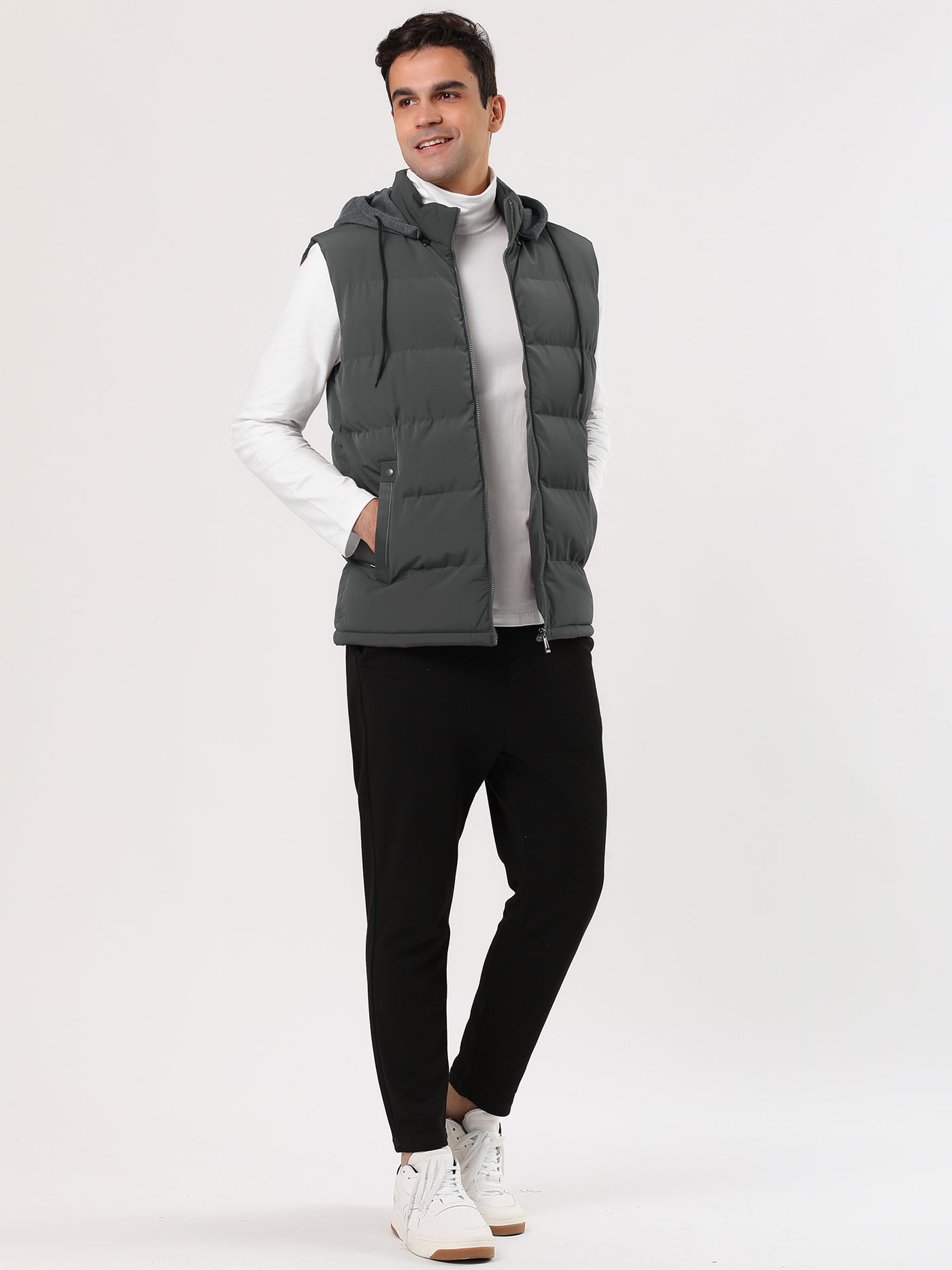 Bublédon Winter Quilted Hooded Zipper Padded Down Vest