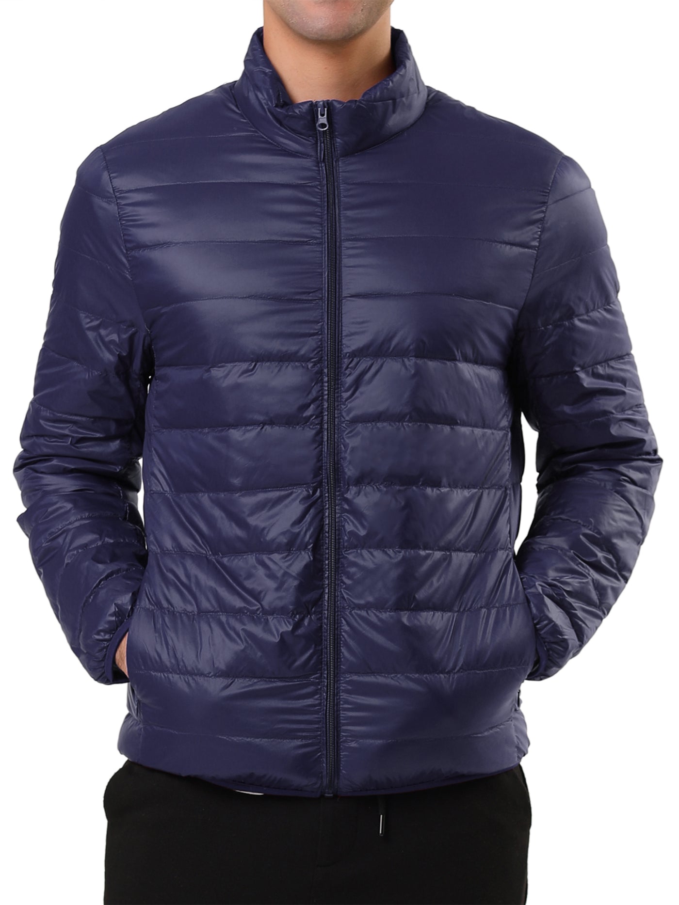 Bublédon Winter Stand Collar Zip Up Long Sleeve Down Jacket