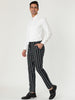 Casual Striped Flat Front Contrast Color Suit Trousers