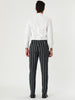 Casual Striped Flat Front Contrast Color Suit Trousers