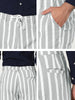 Casual Striped Flat Front Contrast Color Suit Trousers