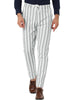 Casual Striped Flat Front Contrast Color Suit Trousers