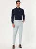 Casual Striped Flat Front Contrast Color Suit Trousers