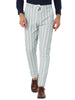 Casual Striped Flat Front Contrast Color Suit Trousers
