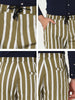 Casual Striped Flat Front Contrast Color Suit Trousers