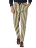 Casual Striped Flat Front Contrast Color Suit Trousers