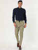 Casual Striped Flat Front Contrast Color Suit Trousers