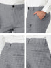 Checked Printed Flat Front Plaid Business Pants