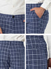 Checked Printed Flat Front Plaid Business Pants