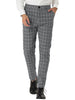 Checked Printed Flat Front Plaid Business Pants