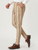 Casual Striped Flat Front Contrast Color Suit Trousers