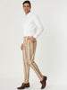 Casual Striped Flat Front Contrast Color Suit Trousers