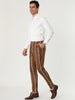 Casual Striped Flat Front Contrast Color Suit Trousers