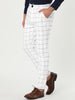 Casual Skinny Plaid Flat Front Business Dress Pants