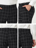 Casual Skinny Plaid Flat Front Business Dress Pants