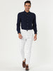 Casual Skinny Plaid Flat Front Business Dress Pants