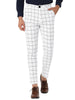 Casual Skinny Plaid Flat Front Business Dress Pants