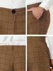 Casual Skinny Plaid Flat Front Business Dress Pants