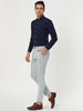Casual Skinny Plaid Flat Front Business Dress Pants