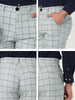 Casual Skinny Plaid Flat Front Business Dress Pants
