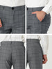 Casual Skinny Plaid Flat Front Business Dress Pants
