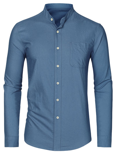 Casual Washed Cotton Long Sleeve Button Shirt