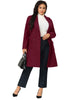 Plus Size Notched Lapel Double Breasted Winter Long Coat