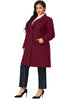 Plus Size Notched Lapel Double Breasted Winter Long Coat
