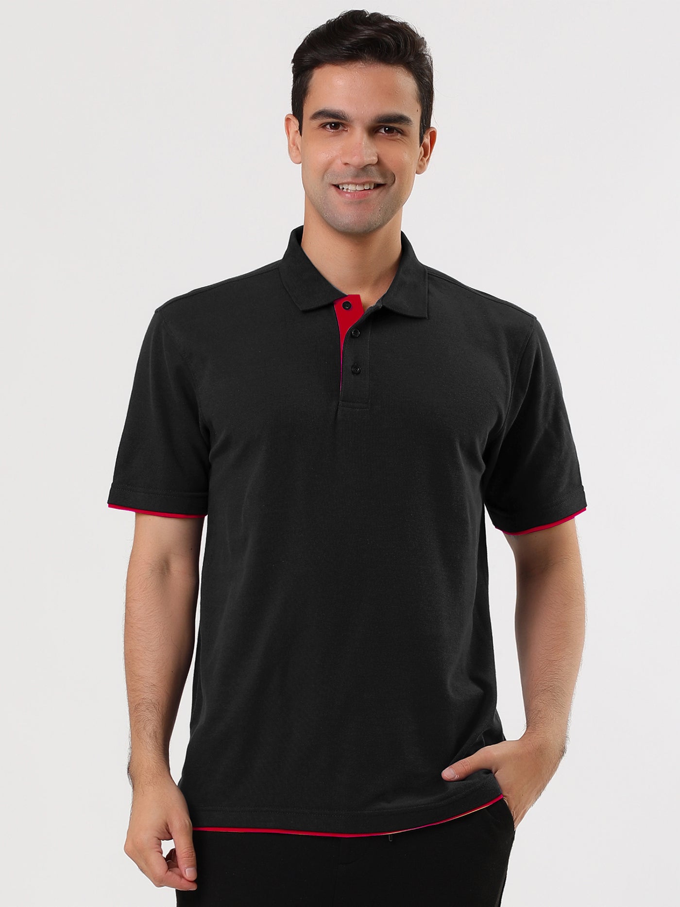 Bublédon Summer Contrast Color Short Sleeve Polo Golf T-shirt