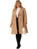 Knit X Line Notched Lapel Long Sleeve Coat
