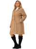 Knit X Line Notched Lapel Long Sleeve Coat