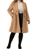 Knit X Line Notched Lapel Long Sleeve Coat